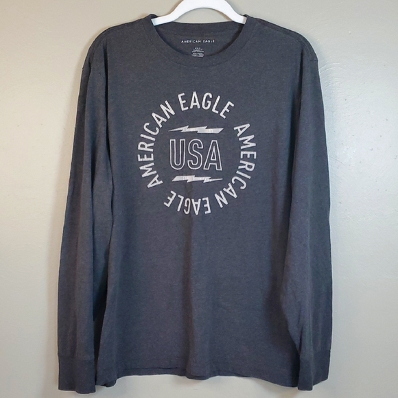 American Eagle Outfitters Men's Gray Long Sleeve Shirt, Large - Picture 1 of 7